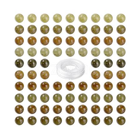 100Pcs 8mm Natural Green Garnet Round Beads DIY-LS0002-63-1