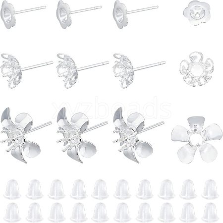 Unicraftale Flower 304 Stainless Steel Stud Earring Findings STAS-UN0016-99S-1