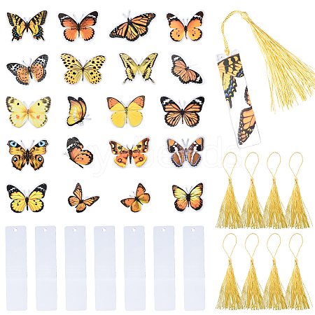 DIY Acrylic Blank Rectangle with Polyester Tassel Bookmark Making Kits DIY-YW0010-86A-1