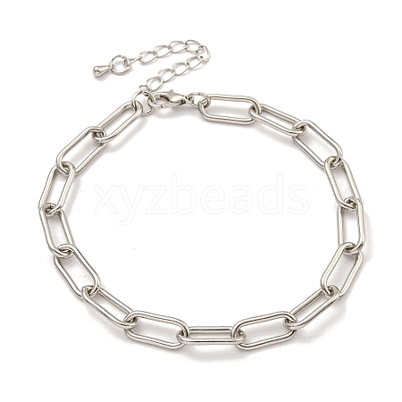 Brass Paperclip Chains Bracelets for Women BJEW-G703-09P-1