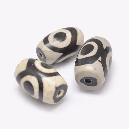 Tibetan 3-Eye dZi Beads  TDZI-G009-E02-1