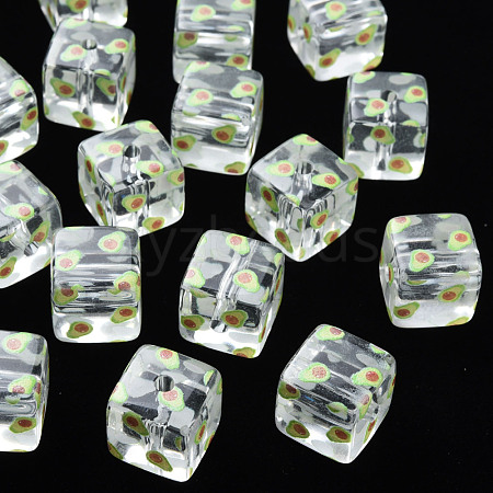 Transparent Printed Acrylic Beads MACR-S374-08A-05-1