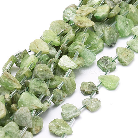 Natural Green Quartz Beads Strands G-E569-R09-1