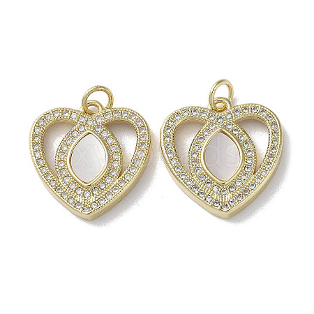 Brass Micro Pave Cubic Zirconia Pendants KK-G485-34I-G-1