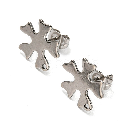 Non-Tarnish 201 Stainless Steel Stud Earrings Finding STAS-B045-14P-1