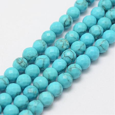 Synthetic Turquoise Bead Strands G-G671-6mm-1