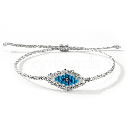 Adjustable Evil Eye Polyester Cord Braided Bracelets for Men Women BI7988-18-1