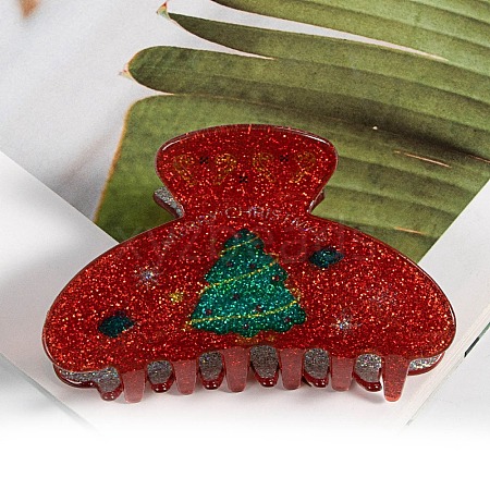 Christmas Theme Plastic Claw Hair Clips PW-WG96275-02-1