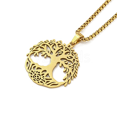201 Stainless Steel Pendant Necklaces for Man NJEW-Q336-04C-G-1