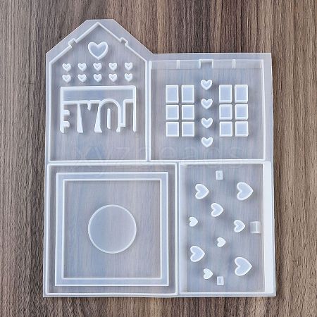 Patchwork House Christmas DIY Pendant Decoration Silicone Molds DIY-M057-01C-1