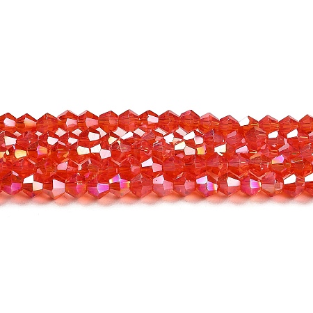 Transparent Electroplate Glass Beads Strands GLAA-F029-4mm-A14-1