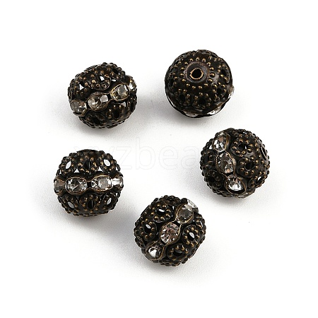 Brass Rhinestone Beads RB-A011-12mm-01AB-NF-1