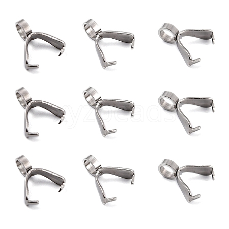 Non-Tarnish 201 Stainless Steel Pinch Bails X-STAS-E076-09-1