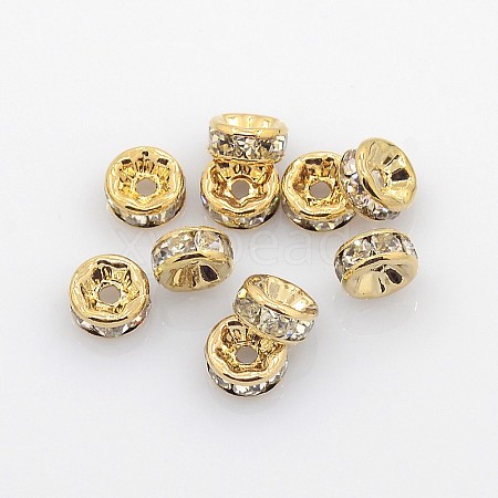 Brass Rhinestone Spacer Beads X-RB-A014-Z6mm-01LG-NF-1