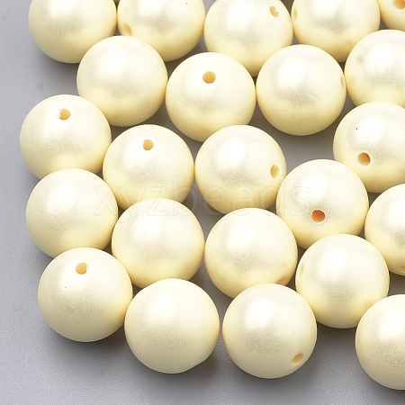 Spray Painted Style Acrylic Beads MACR-T010-8mm-07-1
