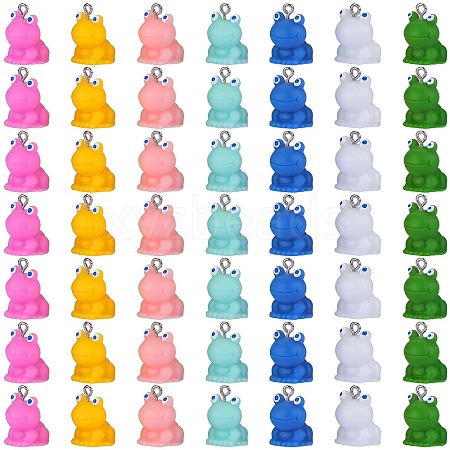 49Pcs 7 Styles Opaque Resin Pendants RESI-SZ0003-47-1