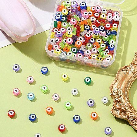 230Pcs Transparent & Printed Acrylic Beads OACR-FS0001-52-1