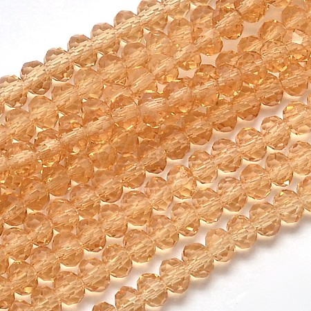 Faceted Rondelle Transparent Glass Beads Strands EGLA-J134-3x2mm-B09-1