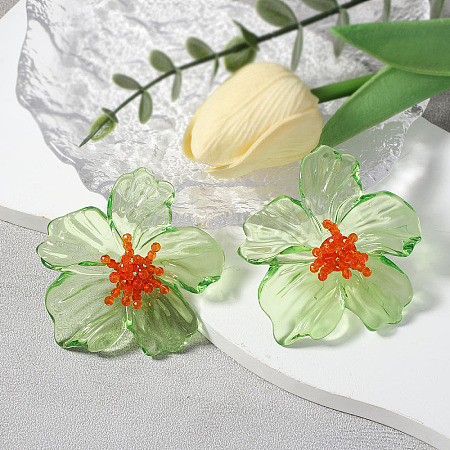 Flower Transparent Acrylic Stud Earrings FS-WGF3DA5-03-1