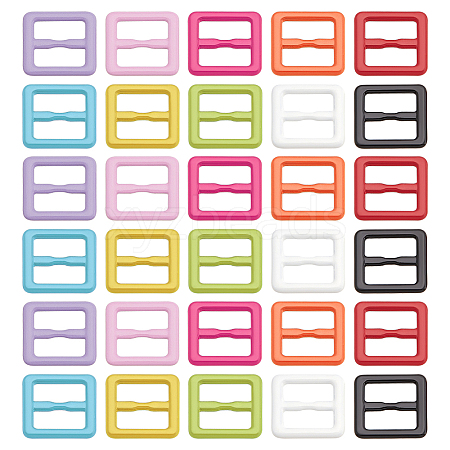 Fingerinspire 120Pcs 10 Colors Rectangle Shape Spray Painted Alloy Buckle Clasps FIND-FG0002-82-1