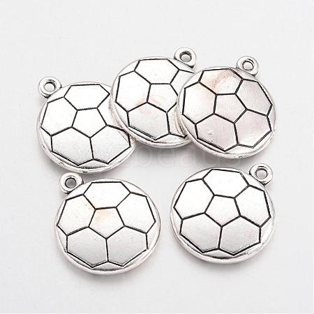 Tibetan Style Alloy FootBall/Soccer Ball Hobby Pendants TIBEP-S291-16-RS-1