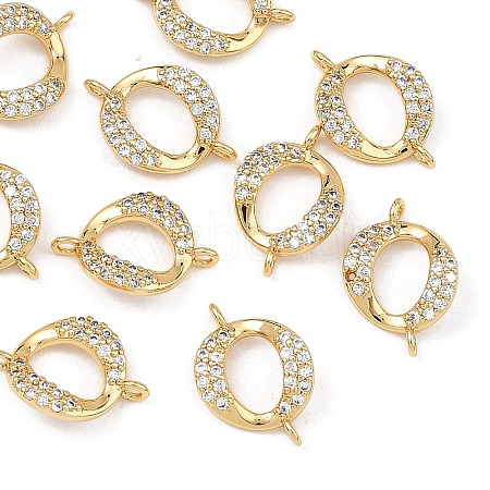 SHEGRACE Brass Micro Pave Clear Cubic Zirconia Connector Charms XGRQ3P792-601G-1