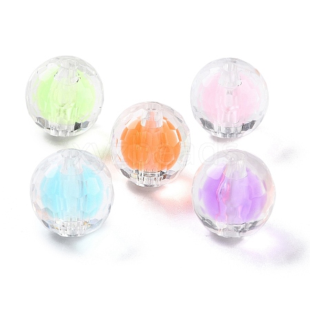 UV Plating Iridescent Transparent Acrylic Bead in Bead OACR-H112-08D-1