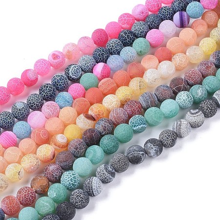 Natural Weathered Agate Beads Strands G-L534-M-10mm-1