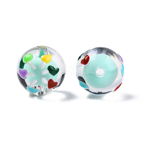 Transparent Acrylic Enamel Beads TACR-G040-01O-1