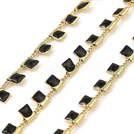 Brass Rectangle Link Chains CHC-C007-03G-07-1