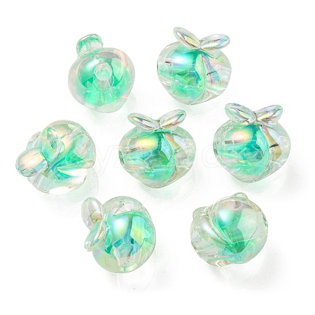 UV Plating Rainbow Iridescent Acrylic Beads OACR-F004-02A-1