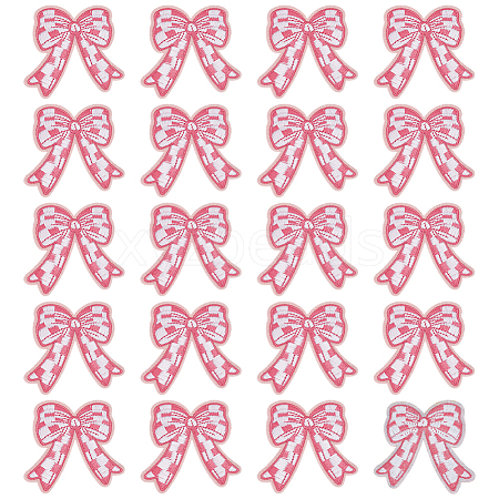 20Pcs Bowknot Embroidery Cloth Iron On/Sew On Patches DIY-FG0007-64A-1