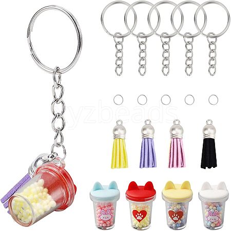 CHGCRAFT DIY Imitation Milky Tea Charm Keychain Making Kit DIY-CA0005-21-1