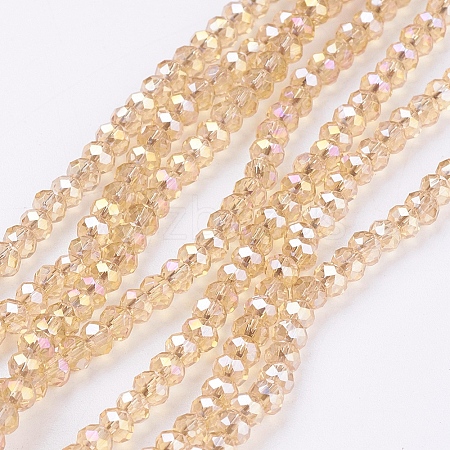 Electroplate Glass Beads Strands EGLA-R048-2mm-35-1