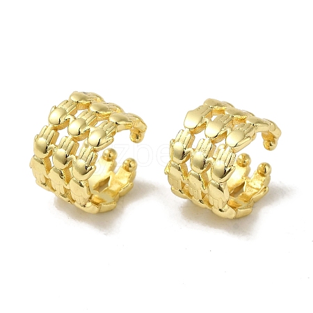 Hand Shaped Brass Cuff Earrings for Women EJEW-C097-05G-03-1