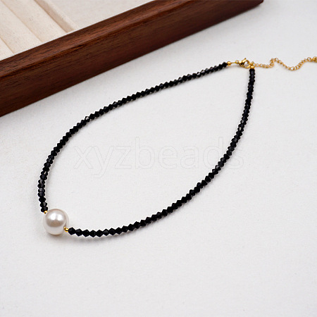 Imitation Pearl & Glass Beaded Necklaces for Women Summer Design EA0389-1-1