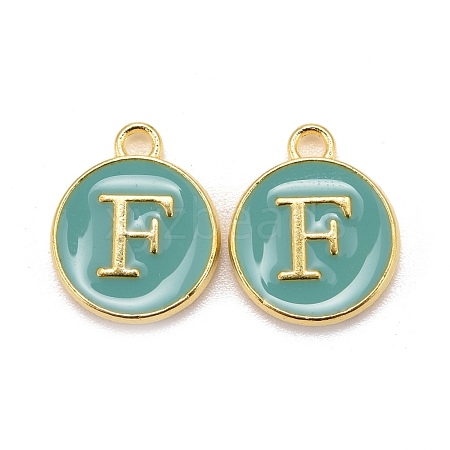 Golden Plated Alloy Enamel Charms ENAM-S118-05F-1