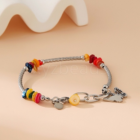 Stainless Steel Beaded Bracelets for Woman PW-WGD5F92-08-1