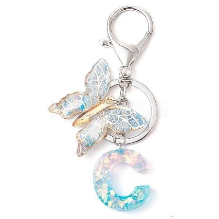 Butterfly Shape Resin & Acrylic Keychain KEYC-JKC01067-03-1