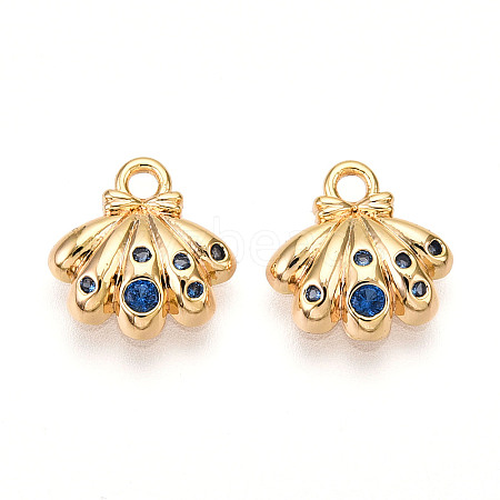 Brass Micro Pave Cubic Zirconia Charms KK-N261-98G-1
