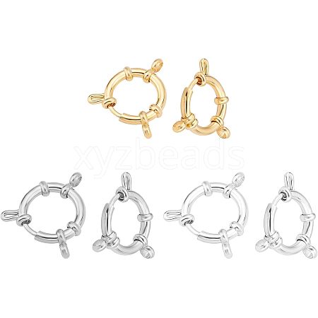 Unicraftale 6Pcs 3 Style 304 Stainless Steel Spring Ring Clasps STAS-UN0024-89-1