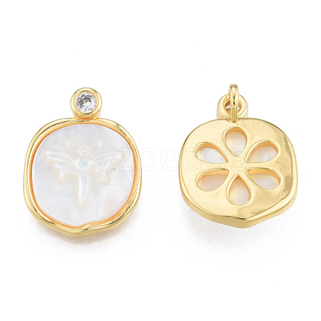 Natural Freshwater Shell Pendants KK-N233-430-1