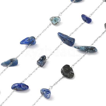 Handmade Natural Lapis Lazuli Chip Beads Chain CHS-H028-06A-02-1