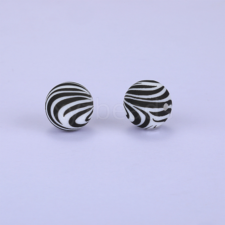 Printed Round Silicone Focal Beads LS-SI-JX0056A-53-1