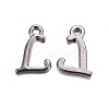 Gunmetal Plated Alloy Letter Pendants LS-PALLOY-J718-01B-L-1