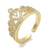 Rack Plating Brass Micro Pave Cubic Zirconia Cuff Finger Rings for Women RJEW-C114-03G-1