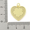 Rack Plating Heart with Flower Brass Micro Pave Clear Cubic Zirconia KK-Z053-23G-02-3
