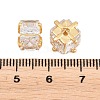 Brass Clear Cubic Zirconia Beads KK-B186-21C-G-3