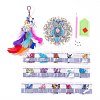 DIY Diamond Painting Hanging Woven Net/Web with Feather Pendant Kits DIY-I084-02-2