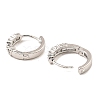 Brass Cubic Zirconia Hoop Earrings EJEW-D078-20P-2